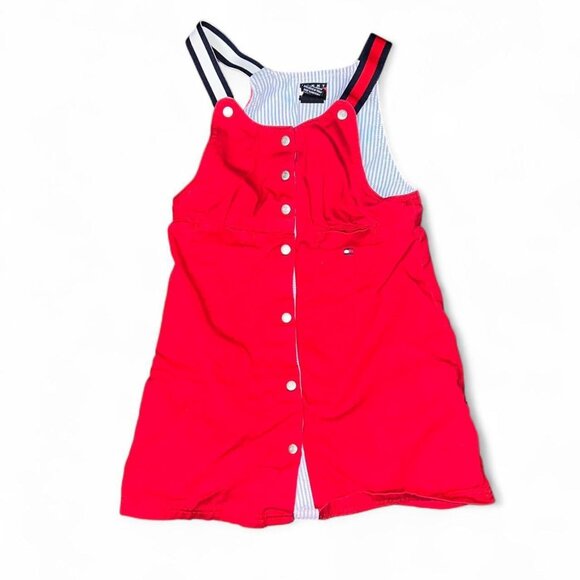 Tommy Hilfiger Authentic Vintage Red Coverall Dress Set - Picture 2 of 3